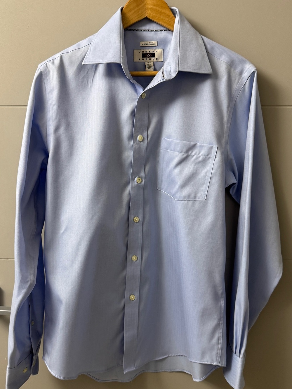 Men's Blue Joseph Abboud Dress Shirt, 15.5 Neck, 34/35 Sleeves